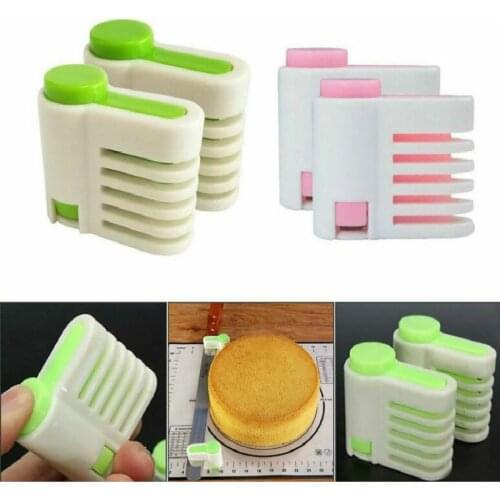 2pcs Cake Slice Layered Auxiliary Bread Knife Slicer Holder Toast Divider for Kitchen Household Baking Fixator Guide Tools