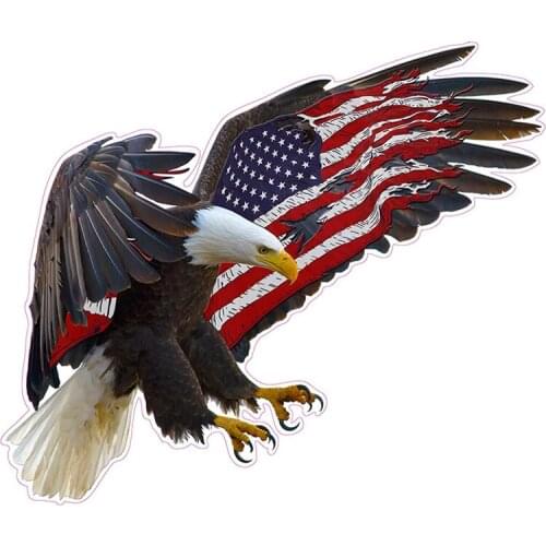 Art Pattern Eagle American Flag Decal Car Sticker Waterproof Cover Scratches Motorcycle Window Stickers PVC 13cm X 11cm