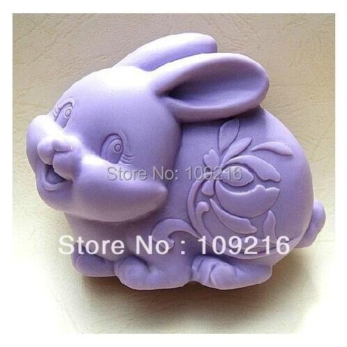 Wholesale!!!1pcs Chinese Zodiac-Rabbit(zx0226) Silicone Handmade Soap Mold Crafts DIY Mold