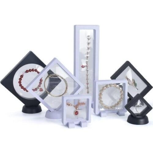 Wholesale 100pcs/lot Transparent Jewelry Suspended Floating Display Rack Case Stand Holder Box Jewellery Display Rack