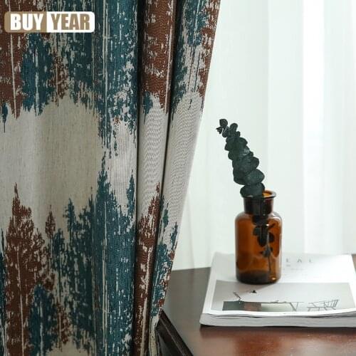 Simple Modern Chenille Jacquard Curtains for Living Room Balcony Study Light Luxury Blackout Curtains Tulle Custom