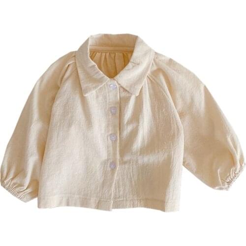 0-24 Month Baby Boy Shirt Long Sleeve Beige Cotton Blouse Unisex Spring FashionToddler Infant Baby Clothes OBS214859