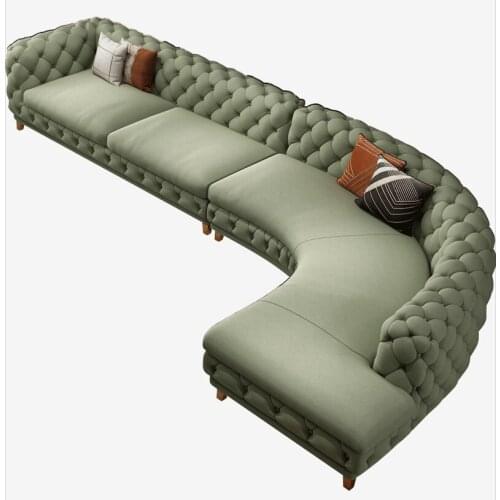 Velvet fabric cloth sofa sectional living room sofa corner home furniture couch L SHAPE functional backrest modern Europe Americ
