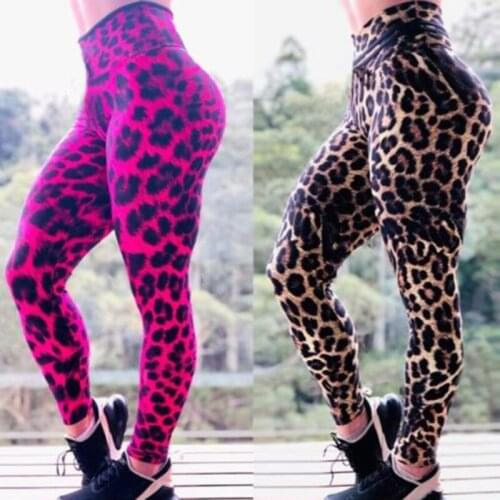 Leopard Print Printed Pants The New Leopard Print Female High Waist Run Tight Fitness Pants High Elasticity High Quality Pants