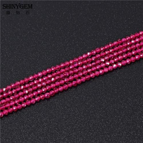 SHINYGEM Various Small Natural Argentina Rhodochrosites Stone Beads 2mm/3mm Faceted Round Natural Stone Beads For Jewelry Making