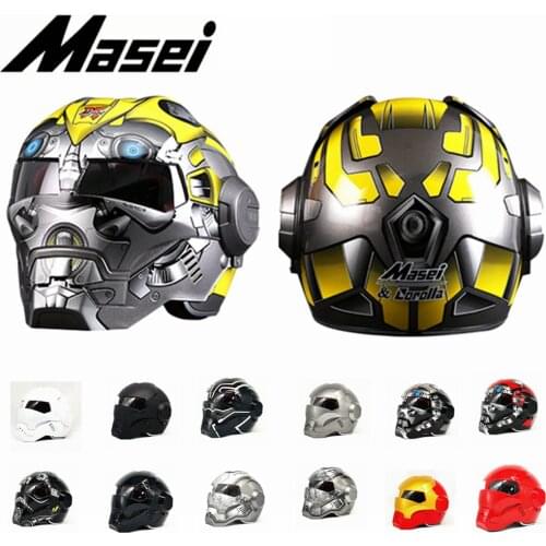 Masei 610 Iron Man helmet motorcycle Vintage Retro helmet Colourful open face helmet casque Motocross Off Road Touring helmet