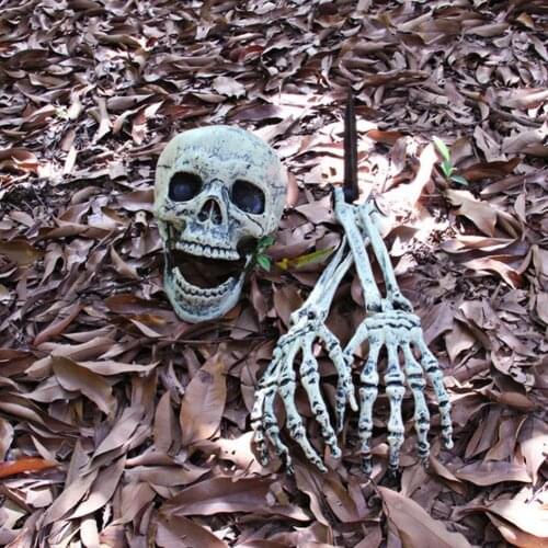 Halloween Outdoor Scary Skeleton Stakes Face Hand Lawn Stakes Garden Yard Decor Horror Halloween Party Prop Accessories Tool
