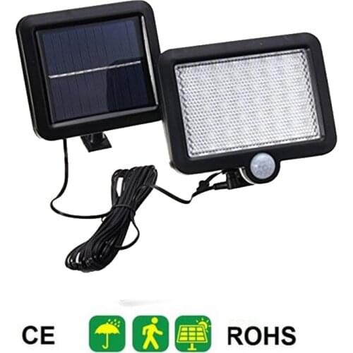 Waterproof 56/30 LED Solar Panel Power Light PIR Motion Sensor Wall Lamp Outdoor Path Yard Garden Fence Night Light split mount