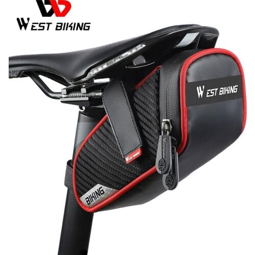 WEST BIKING Waterproof Bike Seat Bag Cycling Accessories MTB Bike Bicycle Saddle Bag Reflective Pannier Rear Bike Seatpost Bags