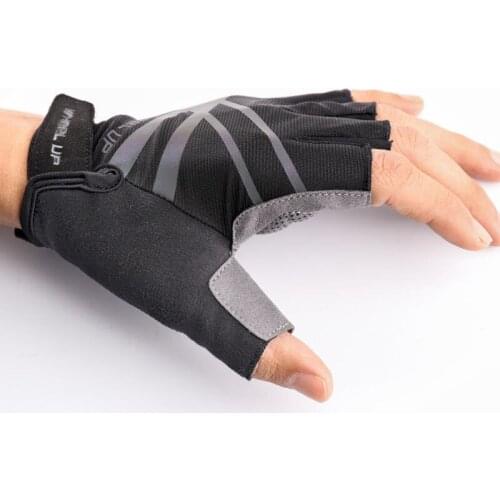 Ladies Men Non-slip Anti-sweat Breathable Fitness Exercise Bike Half-finger Gloves Gym Electric Bike Gloves