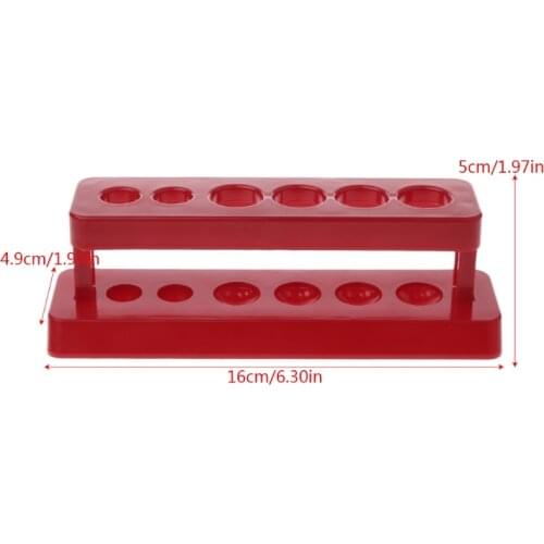 1pcTest Tube Holder 6 Hole Plastic Rack Red Stand Burette Stand Shelf Laboratory