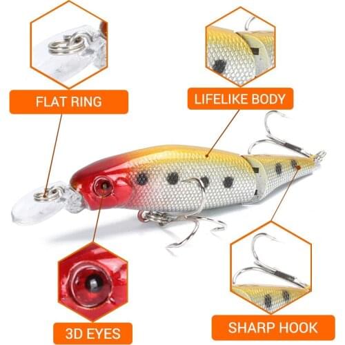 1pcs 7.4G 8.5CM Wobblers Pike Fishing Lures Multi Jointed Sections Bait Crankbait Fake Artificial Minnow Tackle