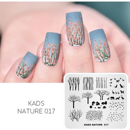 1pc Nail Art Stamp Template Nature Trees Leaves Flower Design Nail Stamping Plate For Nail Polish Transfer Image Stencil Tool