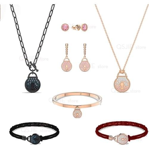 2020 fashion jewelry high quality SWA new love lock exquisite eternal love lock decorative female Pendant Necklace