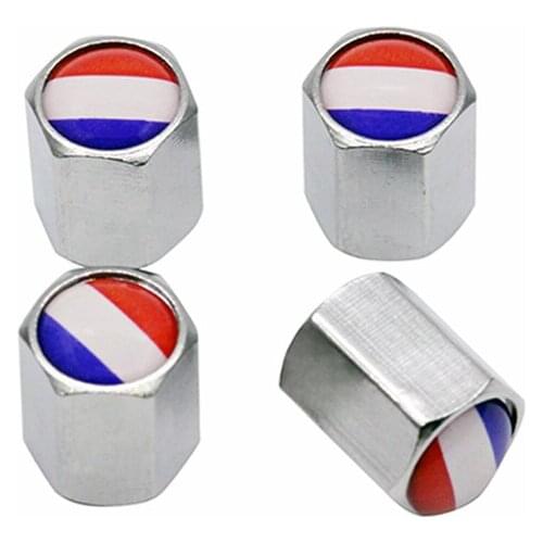4Pcs/Pack Car Accessories France Flag Logo Sticker Sliver Wheel Tire Valve Caps Stem Covers Auto Styling For Peugeot Citroen