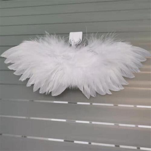 Angel White Black Feather Wing Photography Christmas Tree Decoration Hanging Ornament for Home Party Wedding Decor