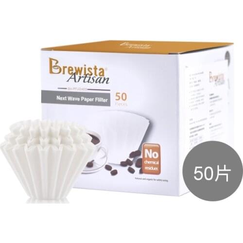 Brewista #155 WAVE Pour Over Coffee Paper Filter Drip Filter Wave 1-2 Cups Filter Coffee Paper 50 Sheets/box