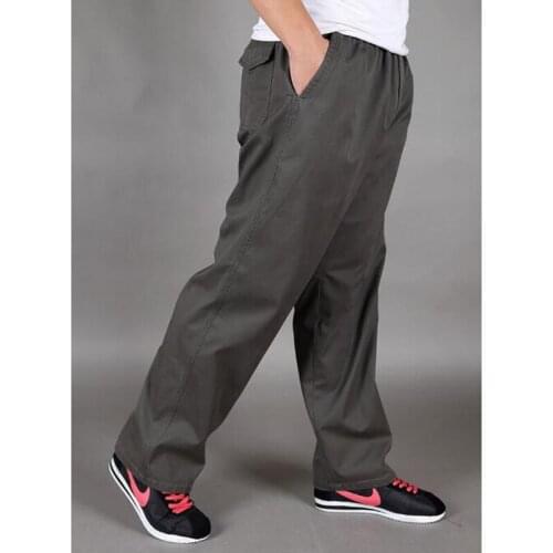 New Arrival Spring Autumn Men Cargo Pants Cotton Loose Trousers Mens Pants Size XL- 6XL