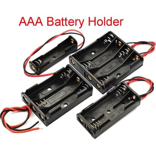 1/2/3/4 Slot AAA Battery Storage Case Battery Box Battery Holder With Leads With 1 2 3 4 Slots AAA drop shipping