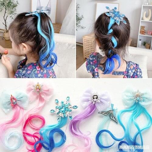 Childrens hair color braider wig clip braid rope headdress hair rope braid little girl Ribbon Headband headbands for girls