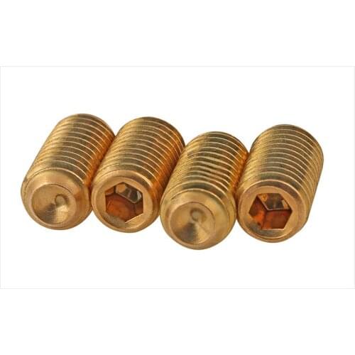 DIN916 Brass Machine Meter Screw rosh Environmentally Copper Headless Hexagon Set Top Wire Stop Payment M3-M10 10PCS
