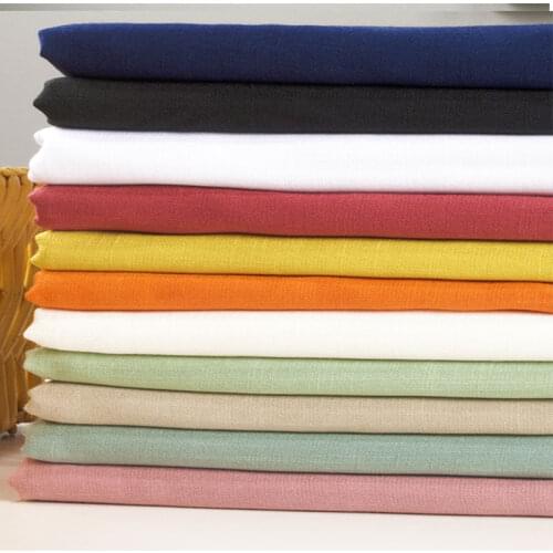 Bamboo Fabric Elastic Drape Cotton Linen Clothing Thin Trousers Dress Sofa Cover Solid Color Brocade Blue White Black Sewing Diy