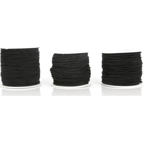 40m 50m 100m/Roll Black White Red Yellow Brown Elastic Thread Apparel Fabric DIY Machine Industry Elastic Sewing Thread Spool