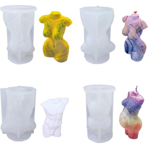 Plump Woman Body Candle Mold 3D Male Body Stand Female Model Soap Aroma Silicone Candle Mold Home Decoration Supplies