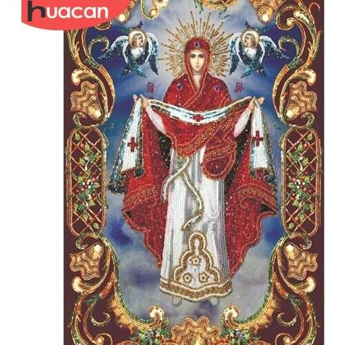HUACAN Diamond Mosaic Religious Full Square Drill Decoration Home 5D DIY Embroidery Diamond Painting Cross Stitch Religion Icon
