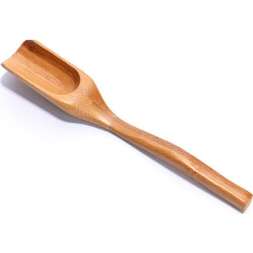 Vbatty Natural Bamboo Tea Scoop Retro Style High Quality Delicate Spoon for Tea Honey Sauce Coffee Tea Leaves Chooser Holder