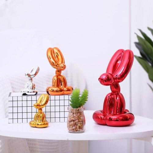 Plating Balloon Dog Statue Resin Sculpture Home Decor Modern Nordic Home Decoration Accessories for Living Room Animal Figures