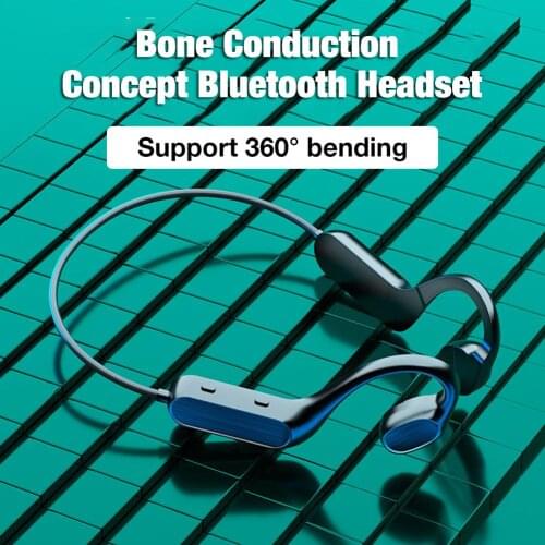 Bone Conduction Bluetooth 5.0 Headphones Wireless Waterproof Sweatproof Open Ear Headset For Cycling Running Hanging Ear Type