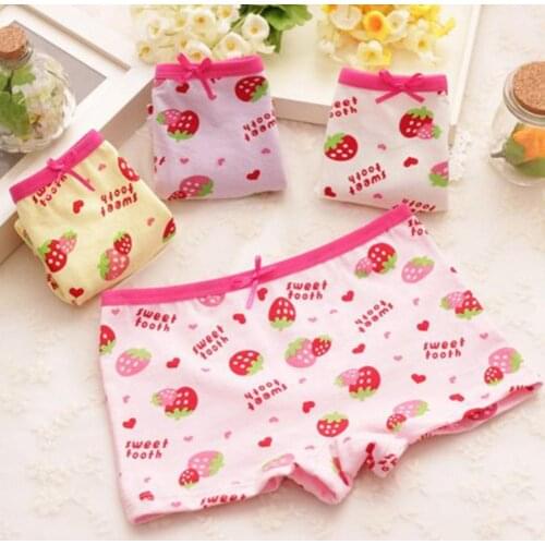 Colorful Strawberry Shorts Elastic Bowknot Sweet Tooth Underwear Girl Boxers