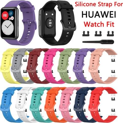 Soft Silicone Watch Strap For Huawei Watch Fit original Smart Watch Band Accessories For Huawei fit WristBand Bracelet with tool