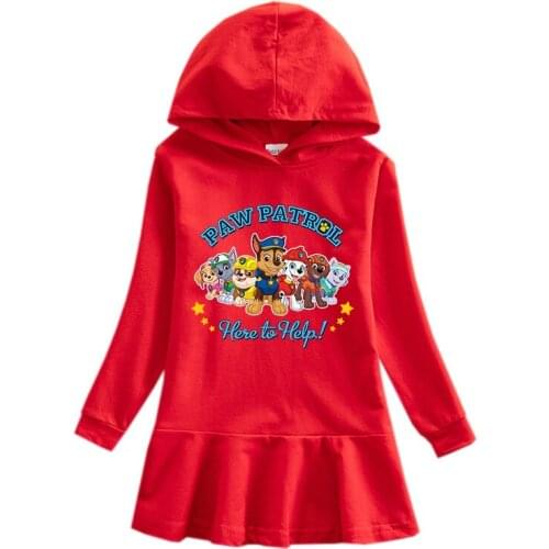 PAW PATROL spring autumn girls dress cartoon long-sleeved dress Kids Cute princess dresses