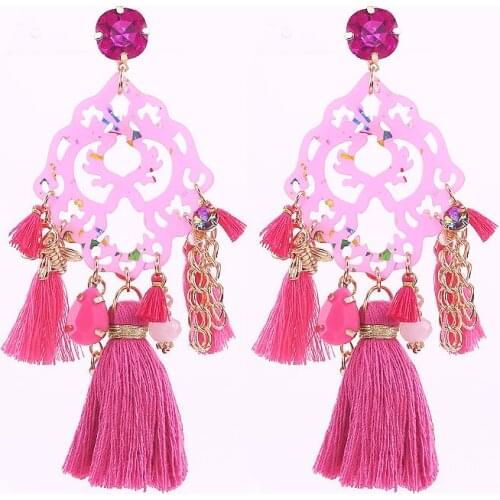 Sehuoran 2019 New Luxury Charm Tassel Earrings For Women Boho With Metal Fringe Tassel Earrings Drop Earrings Wedding Jewe