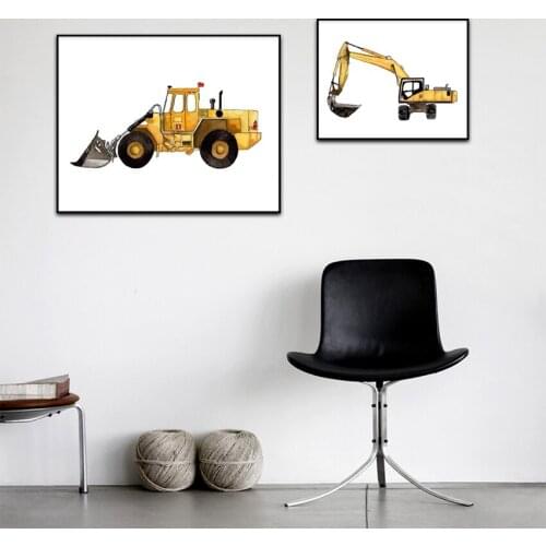 Construction Vehicle Boys Toys Abstract Canvas Painting Home Art Posters Bedroom Corridor Stickers Nordic Decoration