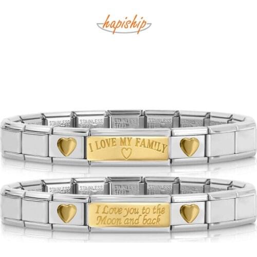 Hapiship Womens Fashion Bracele"I Love My Family"I love you to the moon and back" Wish Gift for Daugther Birthday Jewelry DJ229