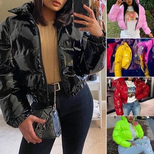 Womens Fashion Solid Color Mirror Stand Collar Cardigan Duck Down Down Jacket