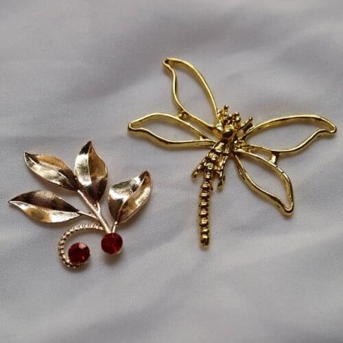 DIY golden rhinestone craft supplies for jewelry Alloy flowers butterfly pendant clothes accessories sewing supply