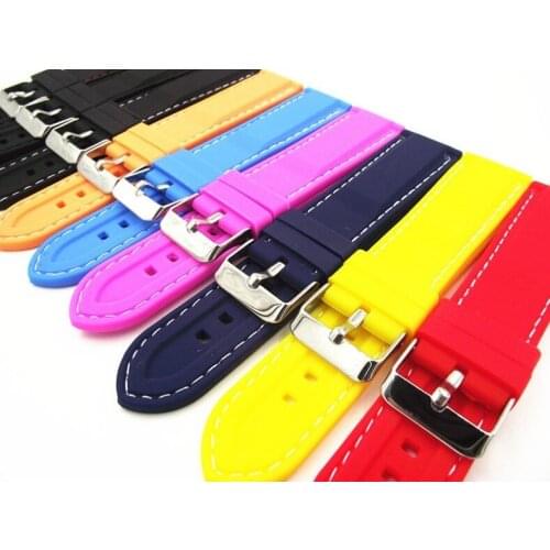 1PCS 20MM rubber Watch band watch strap 9 colors men and women watch straps-5703