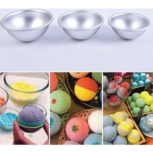 1pcs Round Aluminium Alloy Bath Bomb Molds DIY Tool Bath Bomb Salt Ball Homemade Crafting Gifts Semicircle Sphere cake Mold
