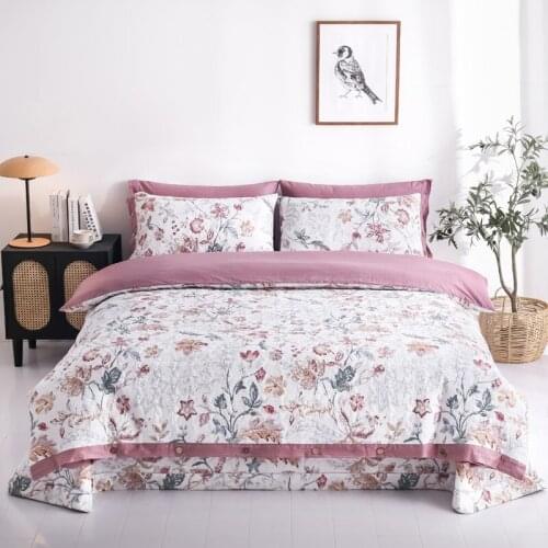 100% Cotton Luxury Flowers Printing Girls Bedding Set Duvet Cover Quilt Cover Bed Comforter Set Quilted Bedspread Fitted Sheet
