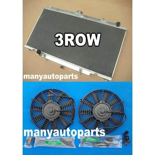 3 ROW ALUMINUM RADIATOR WITH TWO FANS FOR NISSAN GU PATROL Y61 Diesel TD42 4.2L Turbo AT MT