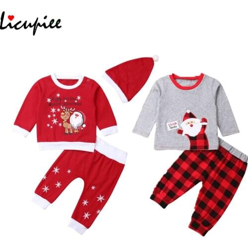 Baby Girls Boys Clothes Newborn for Female Outfit Infant Clothing Set My First Christmas Children Xmas Suits 3pcs 0-18 Months