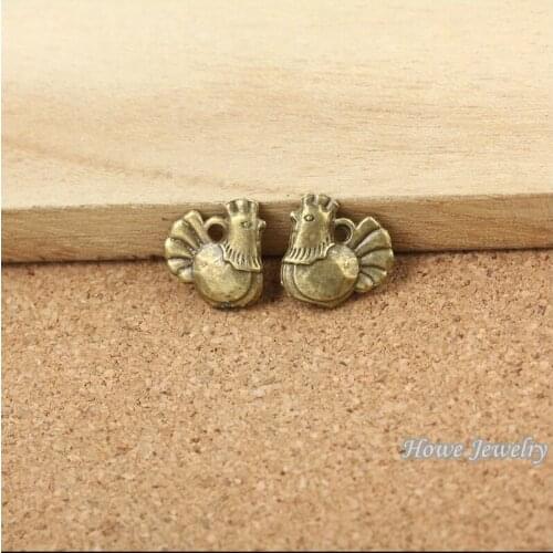 30 pcs Quality Antique bronze Chinese Zodiac Chicken Pendant Alloy DIY Fashion charm Bracelet Necklace Jewelry Accessories 10041