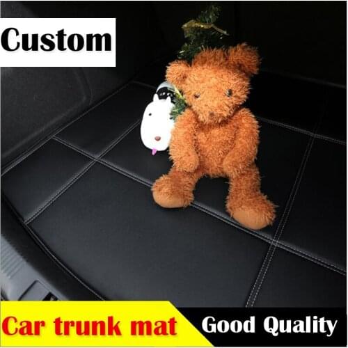 3D Custom car trunk leather mat for Honda Civic CRV City HRV Vezel Crosstour Fit car-styling heavey duty tray carpet cargo liner