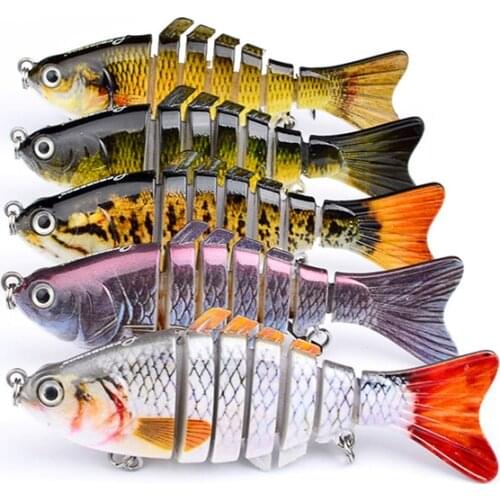 5Colors Fishing Lures Multi-Section Hard Bait 100Mm15G Artificial Bait Minnow 7 Sections Swimbait Fishing Tackle Lure