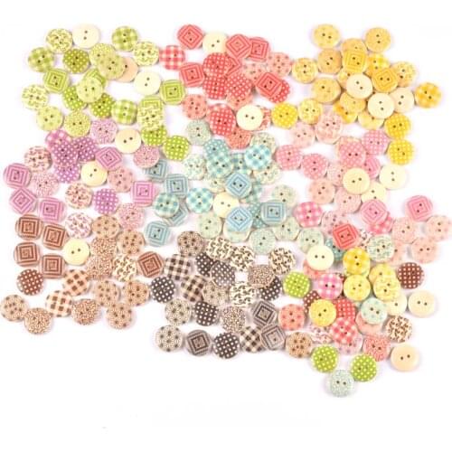 50pcs Multicolor Wood Buttons for Handwork Sewing Scrapbook Clothing Crafts Accessories Gift Card 18mm