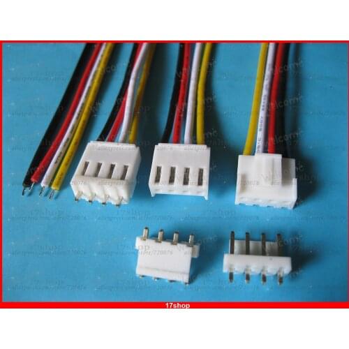 50 pcs VH3.96 3.96mm 4 pin Female 22AWG Wire with Male Pin Connector 300mm Leads